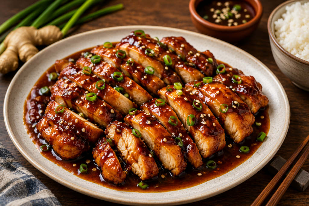 Teriyaki chicken with sauce