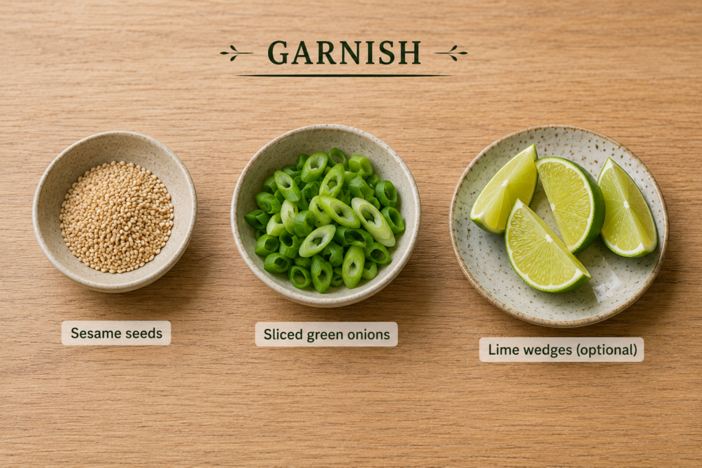 fresh ingredients for garnishing