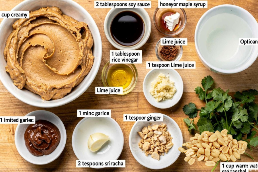 ingredients for peanut sauce