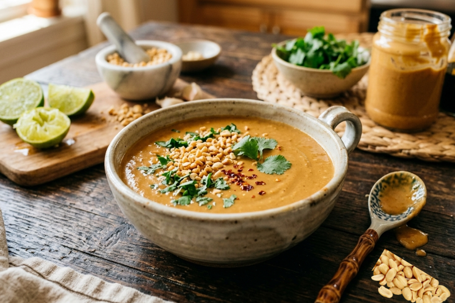 Authentic Asian Peanut sauce, creamy and rich in flavour
