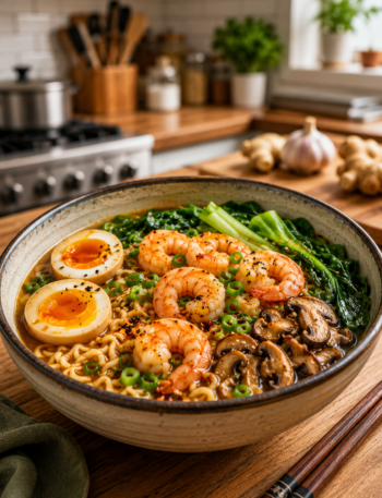 Asian Seafood ramen Soup